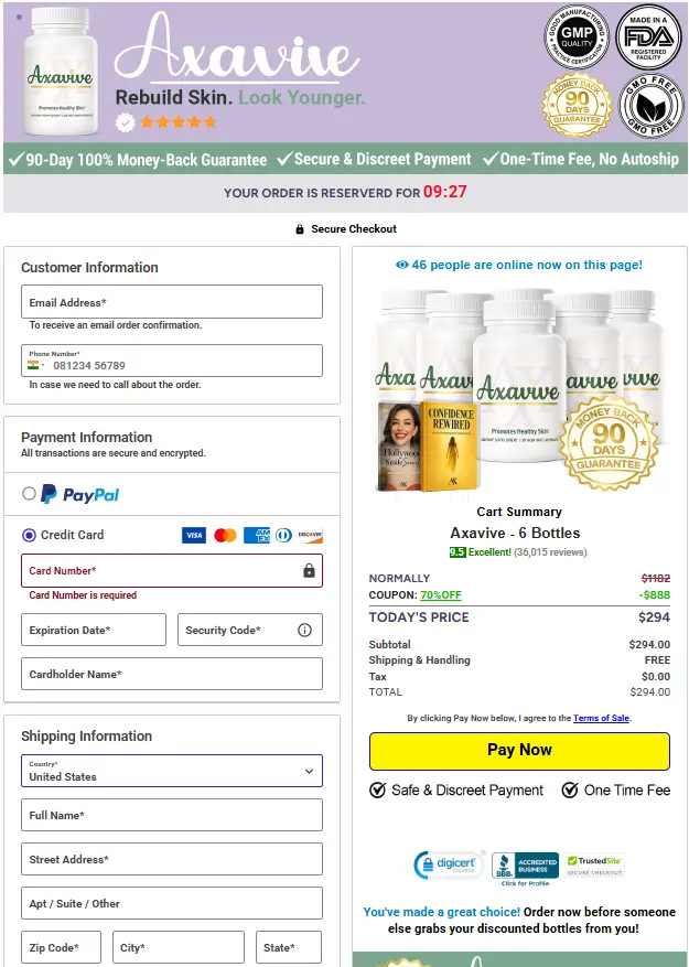 Axavive-Secure-Checkout-Page